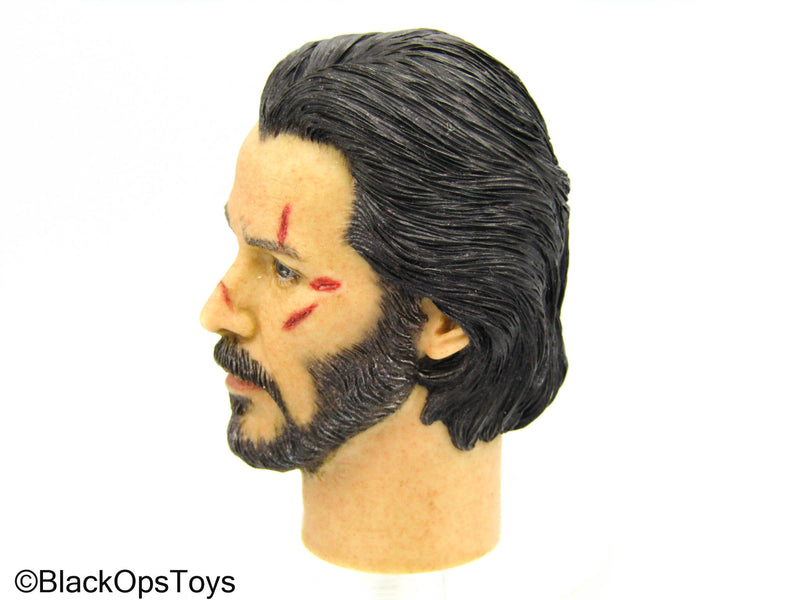 Load image into Gallery viewer, Keanu Reeves Battle Damaged Male Head Sculpt  (READ DESC)
