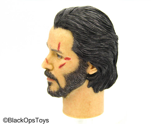 Keanu Reeves Battle Damaged Male Head Sculpt  (READ DESC)