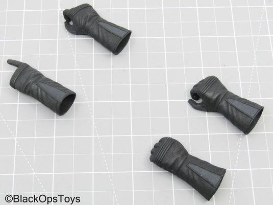 Black Gloved Hands (x4) (Hot Toys)