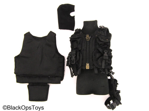 GIGN Black Combat Vest w/Drop Leg & Body Armor Vest