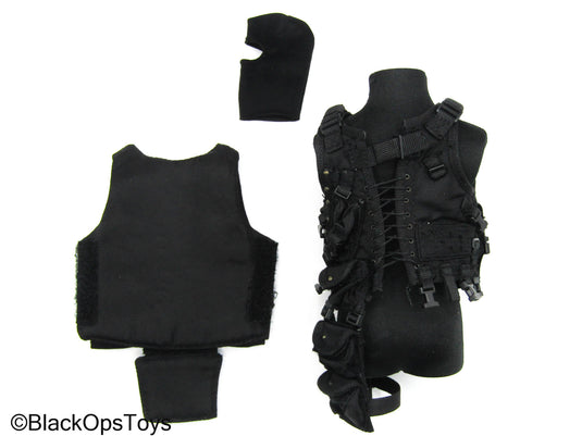 GIGN Black Combat Vest w/Drop Leg & Body Armor Vest