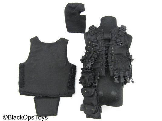GIGN Black Assault Vest w/Drop Leg & Body Armor