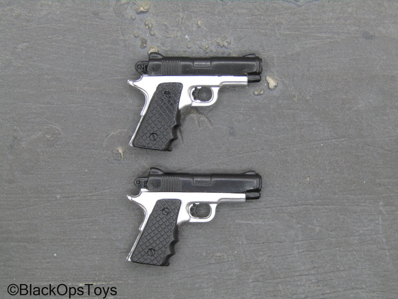 Load image into Gallery viewer, 1911 Silver &amp; Black Pistols (x2)
