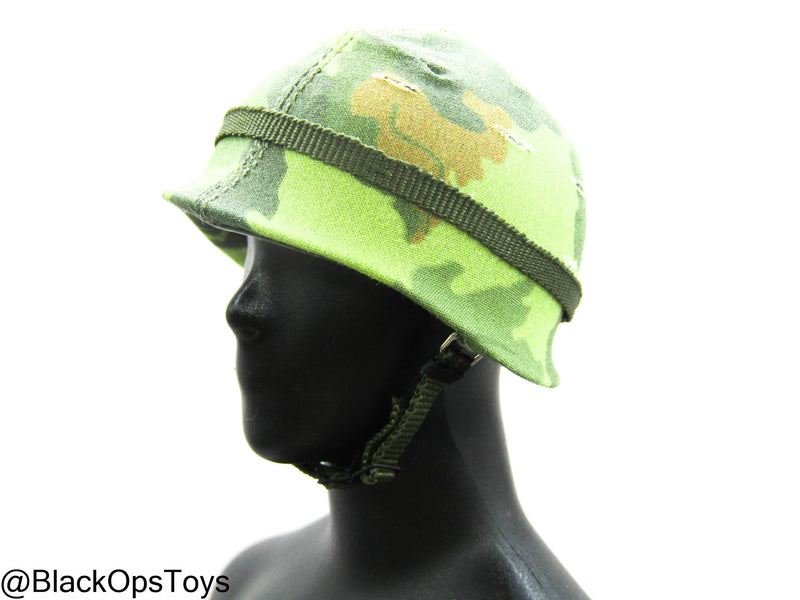 Load image into Gallery viewer, Vietnam War US Army - Metal ERDL Leaf Camo Helmet
