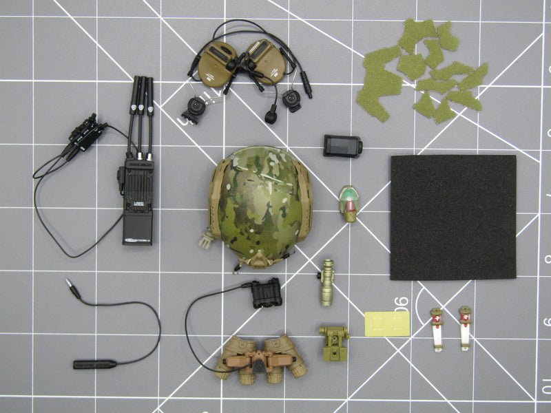 Load image into Gallery viewer, Paramilitary Forces Op. A - Camo Helmet w/NVG &amp; Attachment Set
