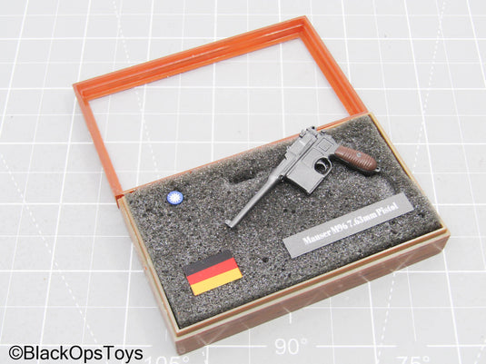 Metal Mauser M96 7.62mm Pistol w/Brown Case