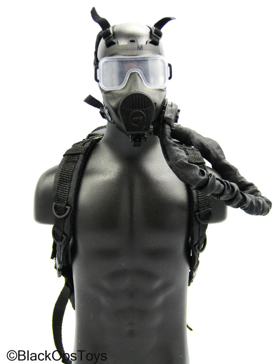 CBRN Assault Team - Black M50 Gas Mask w/Backpack Filter