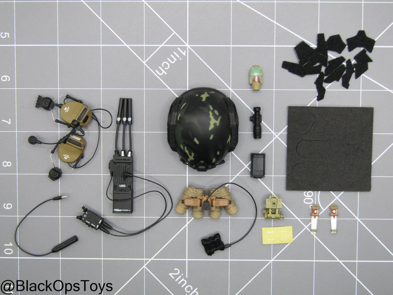Load image into Gallery viewer, Paramilitary Forces Op. B - Multicam Black Helmet w/Attachments
