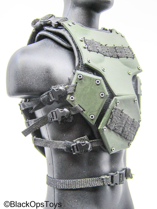 OD Green Padded Body Armor w/Black Belt (READ DESC)