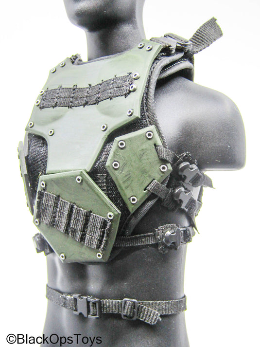 OD Green Padded Body Armor w/Black Belt (READ DESC)