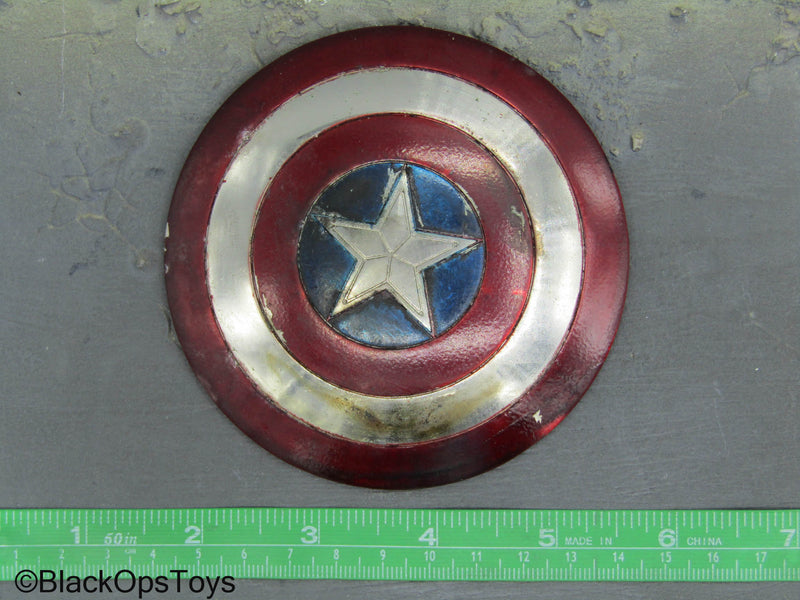 Load image into Gallery viewer, Custom - Captain America - Die Cast Metal Battle Damaged Shield

