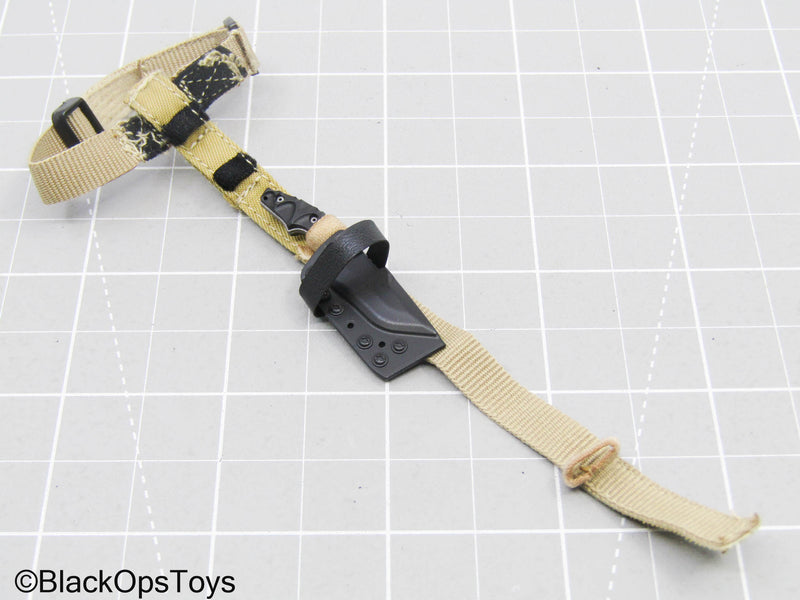 Load image into Gallery viewer, Black Knife w/Tan Drop Leg Holster
