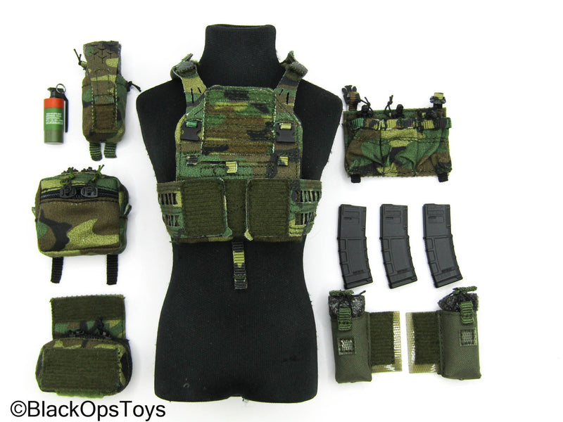 Load image into Gallery viewer, Veteran Tactical Instructor Chapt. 2 - M81 Woodland 6094 MOLLE Plate Carrier w/Pouches
