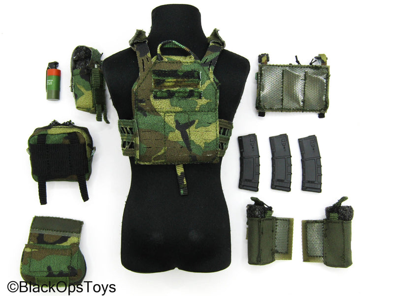 Load image into Gallery viewer, Veteran Tactical Instructor Chapt. 2 - M81 Woodland 6094 MOLLE Plate Carrier w/Pouches
