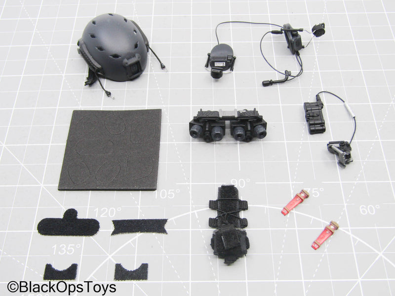 Load image into Gallery viewer, Black Tactical Helmet w/NVG Gear &amp; Headset
