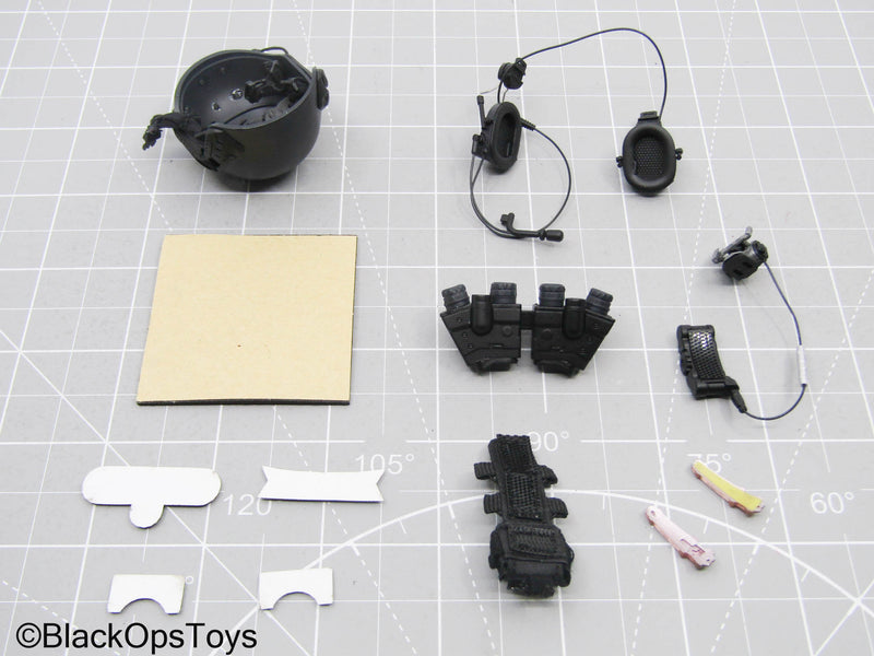 Load image into Gallery viewer, Black Tactical Helmet w/NVG Gear &amp; Headset
