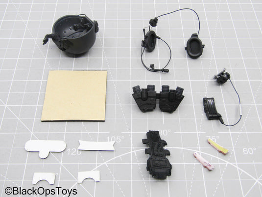 Black Tactical Helmet w/NVG Gear & Headset