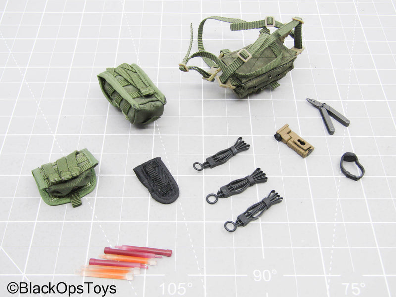 Load image into Gallery viewer, OD Green Chest Rig w/Pouch &amp; Gear Set
