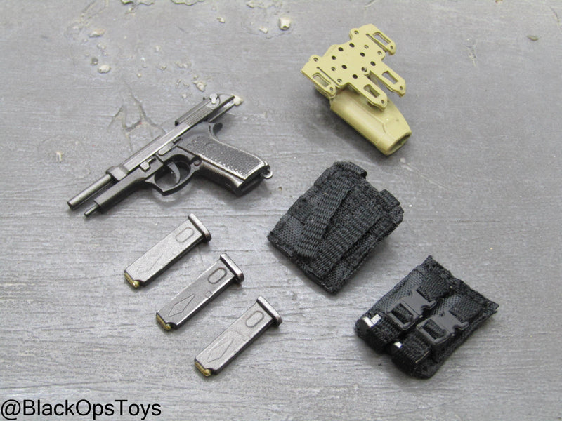 Load image into Gallery viewer, ODA SF Team Leader - M9 Beretta Pistol w/Holster &amp; Pouch Set
