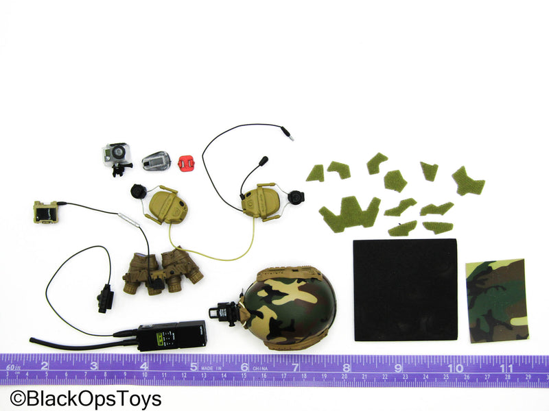 Load image into Gallery viewer, Veteran Tactical Instructor Chapt. 2 - Woodland Helmet w/NVG &amp; Radio Set
