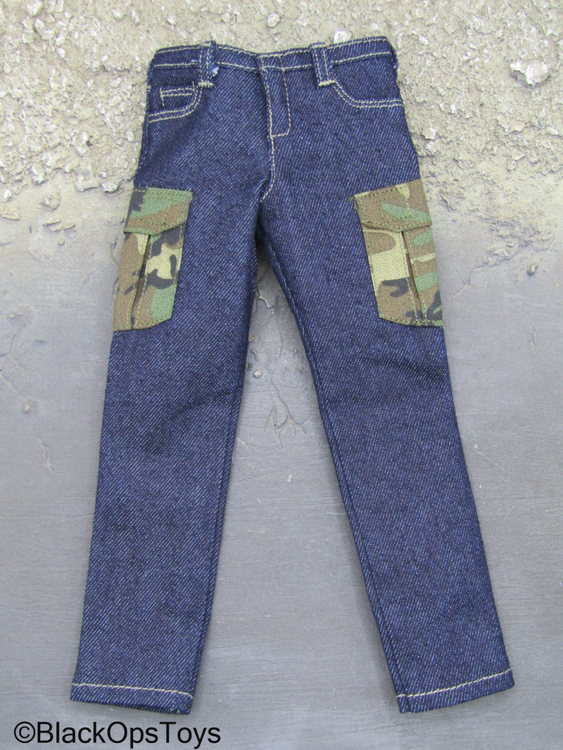 Load image into Gallery viewer, Veteran Tactical Instructor Chapt. 2 - Blue &amp; Woodland Denim Jeans
