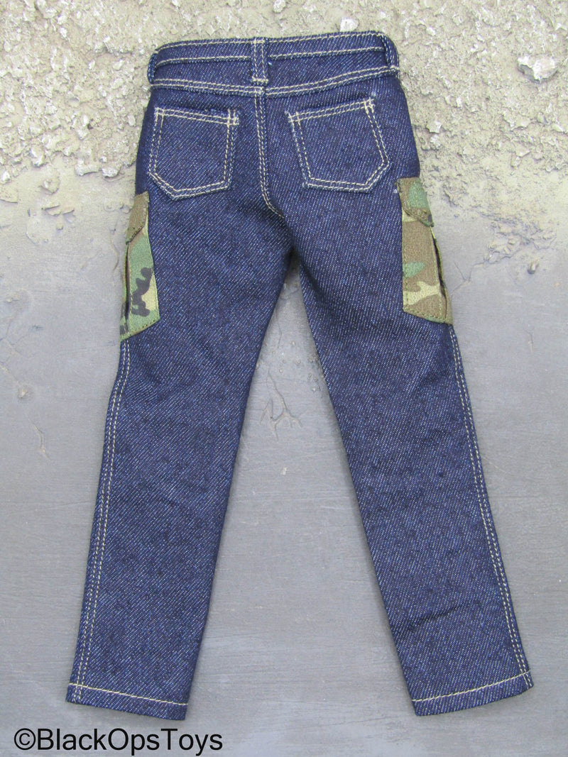 Load image into Gallery viewer, Veteran Tactical Instructor Chapt. 2 - Blue &amp; Woodland Denim Jeans
