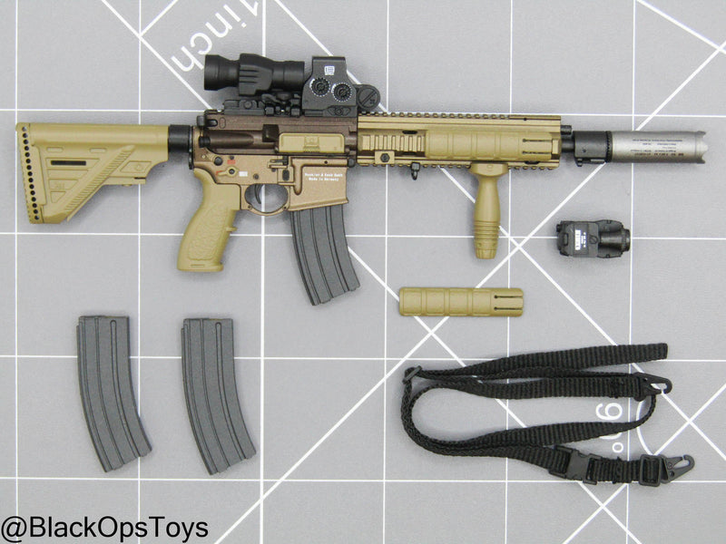 Load image into Gallery viewer, Special Forces Weapon Set G - Bronze HK416 Rifle w/Attachment Set
