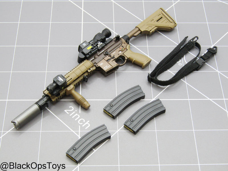 Load image into Gallery viewer, Special Forces Weapon Set G - Bronze HK416 Rifle w/Attachment Set
