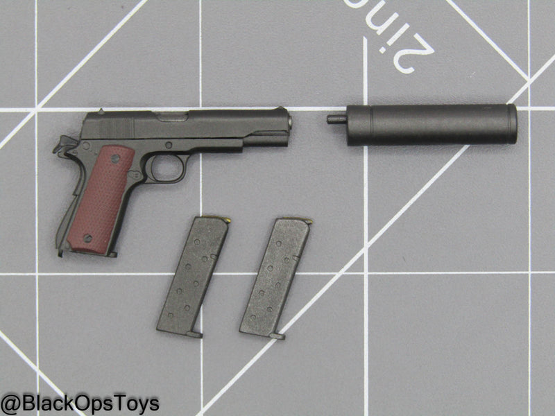 Load image into Gallery viewer, MGS - Tiger Stripe Camo Snake - M1911A Pistol w/Suppressor
