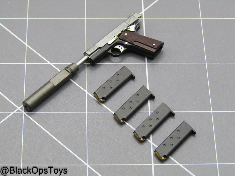 Load image into Gallery viewer, MGS - Tiger Stripe Camo Snake - Match 1911 Pistol w/Suppressor
