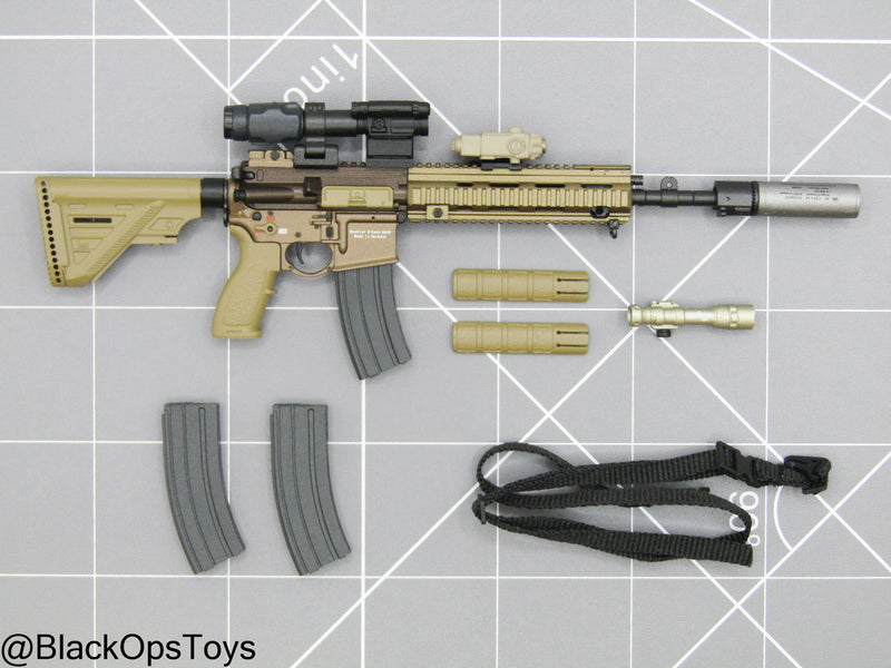 Load image into Gallery viewer, Special Forces Weapon Set G - Bronze HK416 Rifle w/Attachment Set
