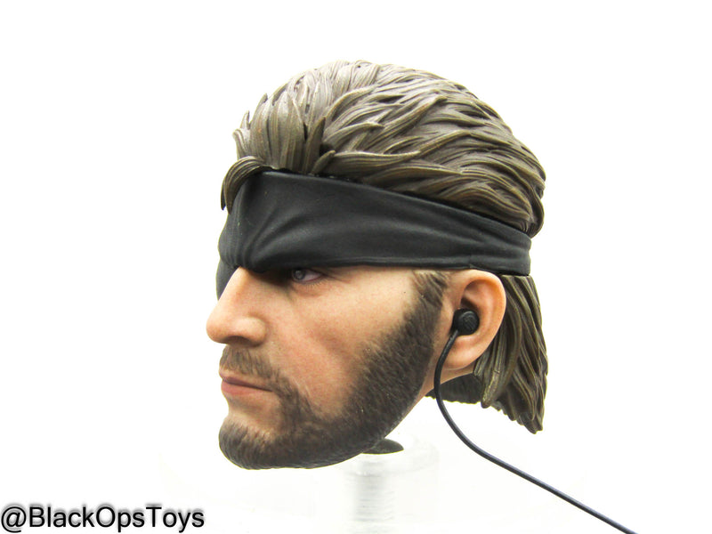 Load image into Gallery viewer, MGS - Tiger Stripe Camo Snake - Headsculpt w/Eye Patch &amp; Radio
