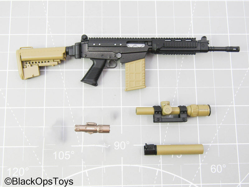 Load image into Gallery viewer, PMC - Black &amp; Tan SA-58 Rifle w/Attachment Set
