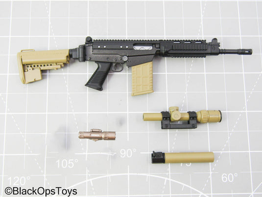 PMC - Black & Tan SA-58 Rifle w/Attachment Set