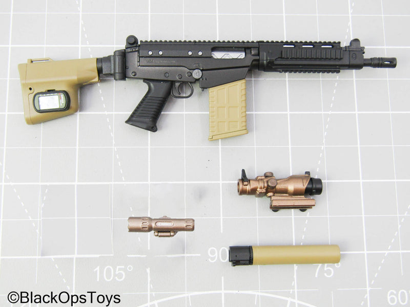 Load image into Gallery viewer, PMC - Black &amp; Tan SA-58 Rifle w/Attachment Set
