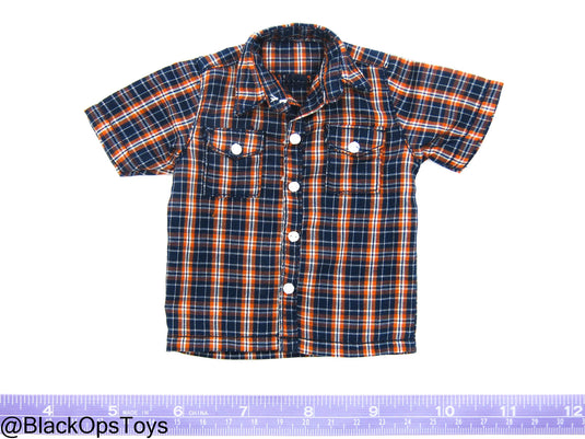 PMC - Blue & Orange Plaid Button Up Shirt