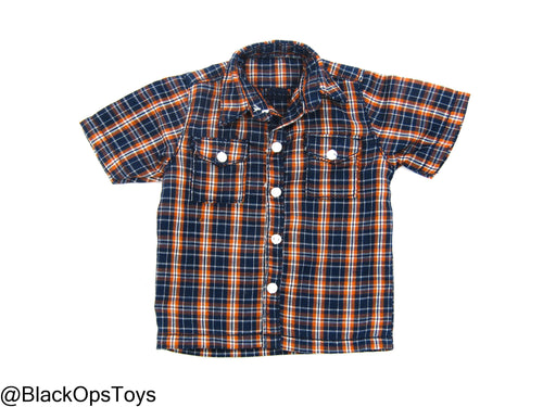 PMC - Blue & Orange Plaid Button Up Shirt