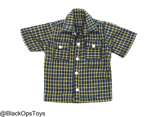 PMC - Blue & Brown Plaid Button Up Shirt