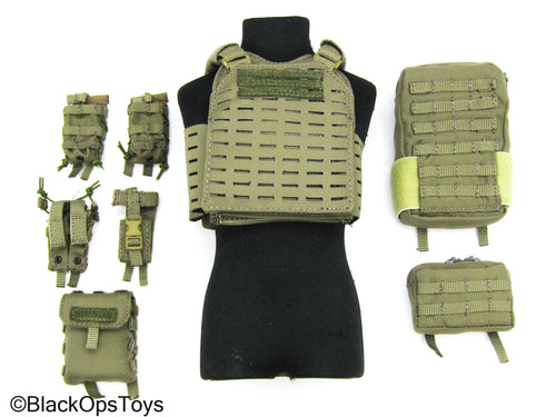 BFE+ Counter Terrorism Police Force - Tan MOLLE Plate Carrier Vest w/Pouch Set