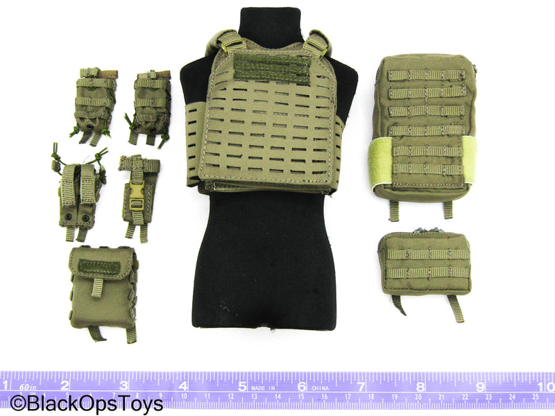 Load image into Gallery viewer, BFE+ Counter Terrorism Police Force - Tan MOLLE Plate Carrier Vest w/Pouch Set
