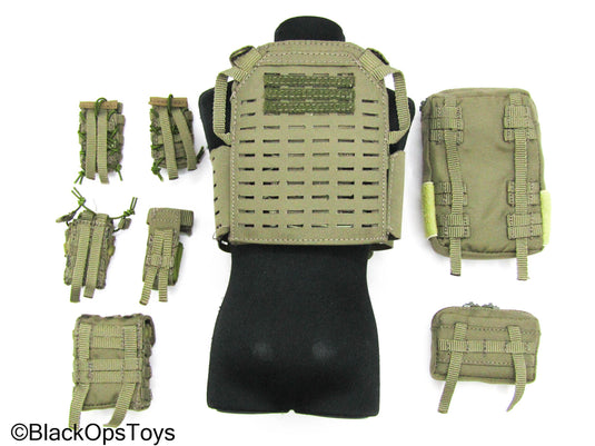 BFE+ Counter Terrorism Police Force - Tan MOLLE Plate Carrier Vest w/Pouch Set
