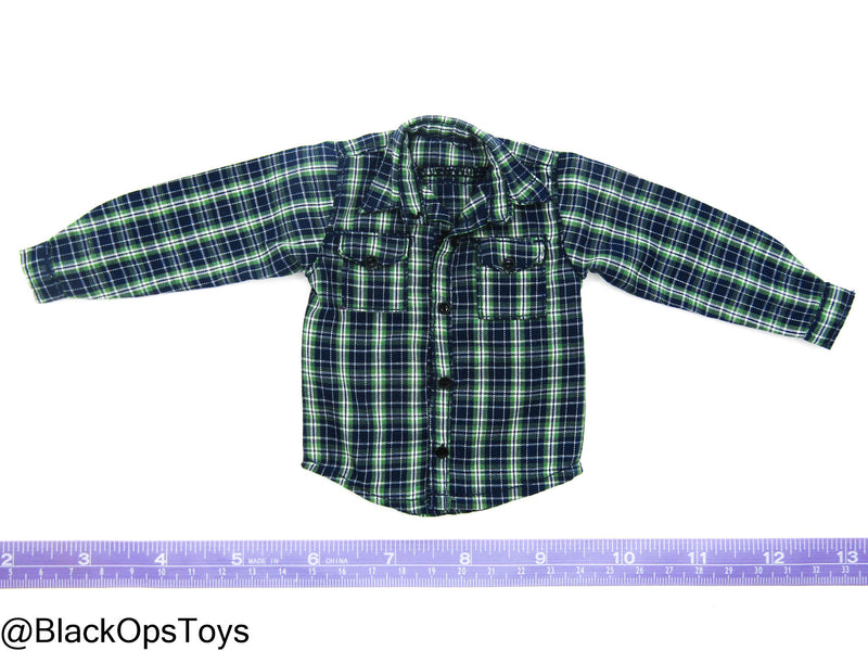 Load image into Gallery viewer, PMC - Blue &amp; Green Plaid Button Up Shirt
