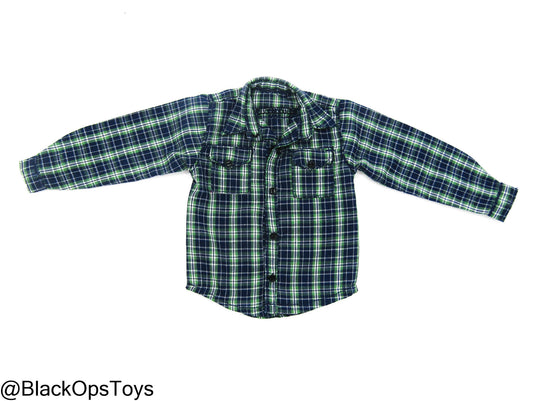 PMC - Blue & Green Plaid Button Up Shirt