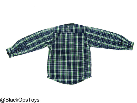 PMC - Blue & Green Plaid Button Up Shirt