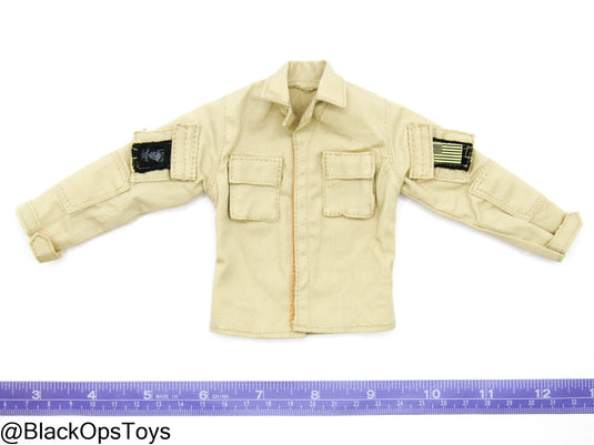 PMC - FDE Tan Button Up Shirt w/Patches