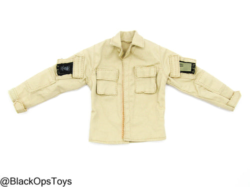 PMC - FDE Tan Button Up Shirt w/Patches