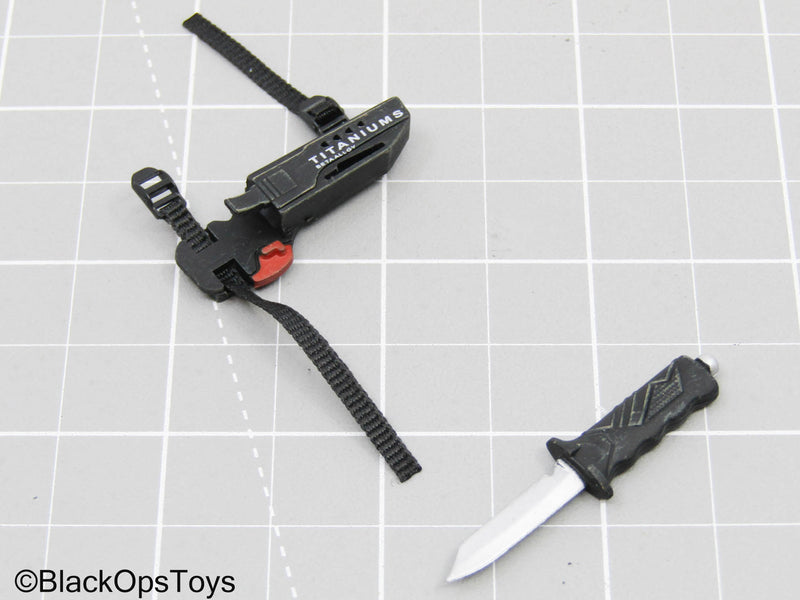 Load image into Gallery viewer, Black XS Scuba Beta Titanium Dive Knife w/Sheath
