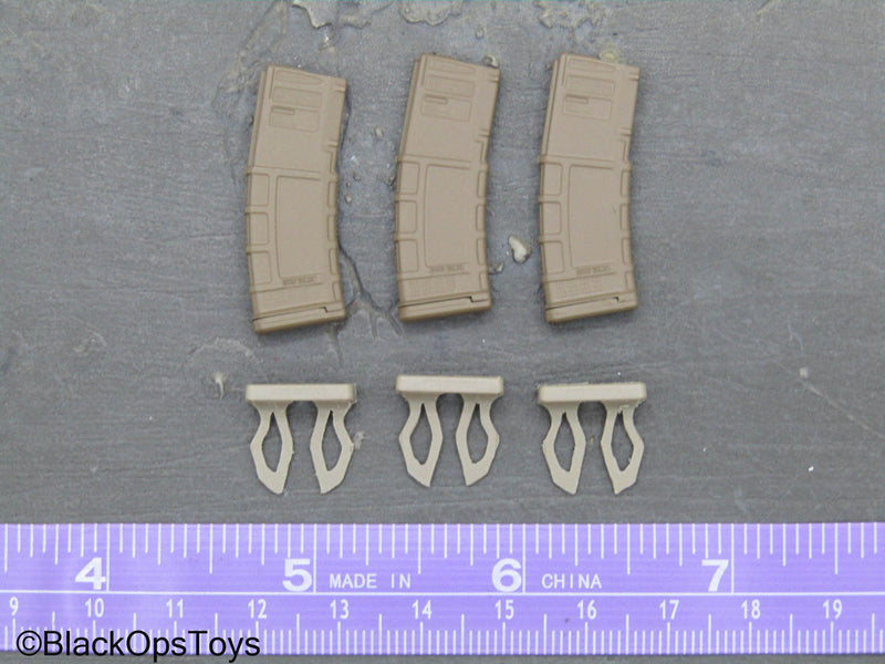 Load image into Gallery viewer, C.B.R.N. Assault Team - Brown 5.56 Magazines w/Magpuls (x3)
