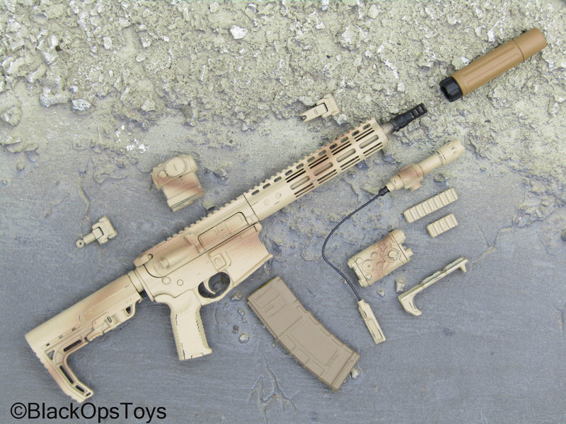 Load image into Gallery viewer, C.B.R.N. Assault Team - Tan M4 Assault Rifle w/Attachment Set
