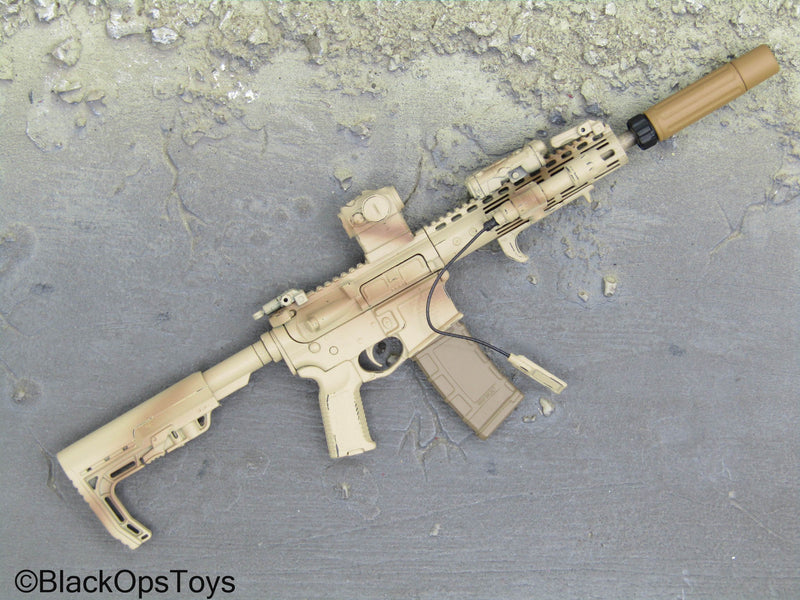 Load image into Gallery viewer, C.B.R.N. Assault Team - Tan M4 Assault Rifle w/Attachment Set
